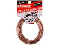 REXANT КАБЕЛЬ АКУСТИЧЕСКИЙ 2Х0,75 ММ? ПРОЗРАЧНЫЙ BLUELINE (М. БУХ 5 М) 01-6204-3-05