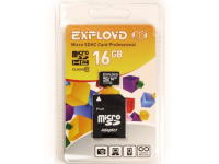 Карта памяти EXPLOYD MicroSDHC 16GB Class10 + адаптер SD