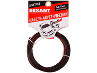 REXANT КАБЕЛЬ АКУСТИЧЕСКИЙ 2Х0,50 ММ? КРАСНО-ЧЕРНЫЙ (М. БУХ 5 М) 01-6103-3-05