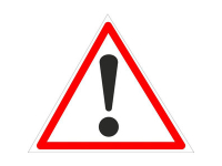 Наклейка Знак ! треугольная внутренняя 17x19см 00262