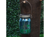 INBLOOM Фонарь садовый на солн.батарее банка, 7x13см, 1LED*шампань, 1x1.2V Ni-MH AAA300mAh, стекло 4