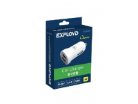 Автомобильное ЗУ EXPLOYD EX Z 579 3.4A 2.4А+1А 2хUSB белый Classic