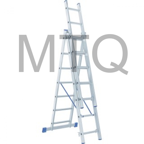 Лестница, 3 х 7 ступеней, алюминиевая, трехсекционная Pоссия