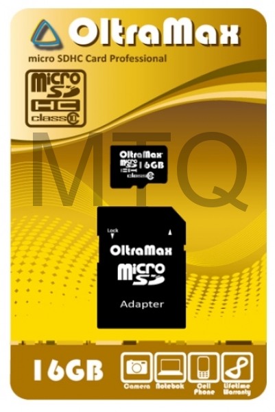 Карта памяти OLTRAMAX MicroSDHC 16GB Class10 + адаптер SD