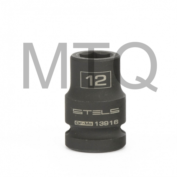 Головка ударная шестигранная, 12 мм, 1/2, CrMo Stels