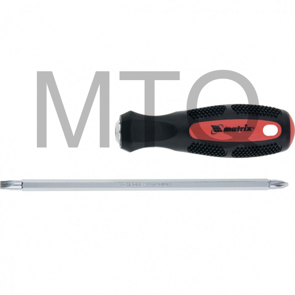 Отвертка комбинированная SL6/PH2 мм, CrV, антискользящая двухкомпонентная рукоятка Matrix