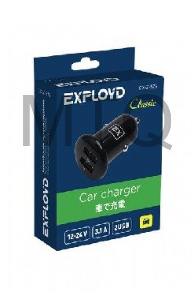 Автомобильное ЗУ EXPLOYD EX Z 576 3.1A 2.1А+1А 2хUSB чёрный Classic