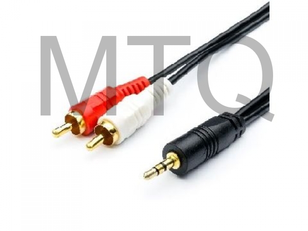 Аудио-видео шнур GEPLINK (АТ1009) аудио-кабель 1.5 m (mini-Jack3.5(m) <=> 2RCA(m), стерео, пакет)</=