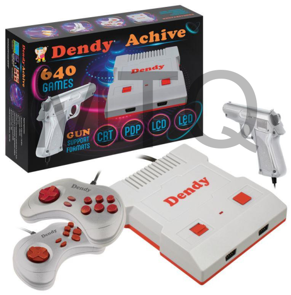 DENDY Achive 640 игр + световой пистолет серая