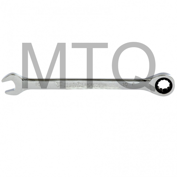 Ключ комбинированный трещоточный, 10 мм, CrV, зеркальный хром Matrix Professional