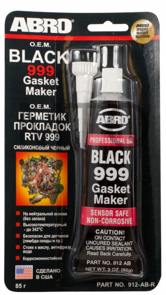 Герметик силиконовый черный 999 ABRO 912-AB-R 85 г.