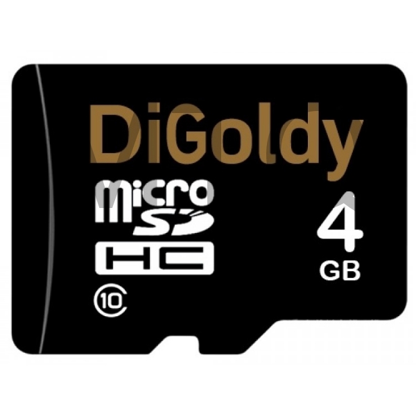 Карта памяти DIGOLDY 4GB microSDHC Class10 + адаптер SD