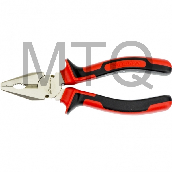 Плоскогубцы Nickel, 160 мм, никелированные, двухкомпонентные рукоятки Matrix