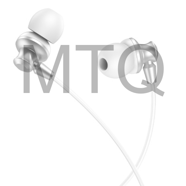HOCO M98 Delighted metal universal earphones with microphone 1.2м., Jack 3.5mm, silver sand