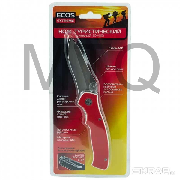 ЭКОС EX 136 G10 Нож складной красный (325136)