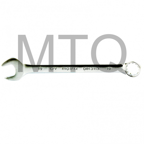 Ключ комбинированный, 19 мм, CrV, матовый хром Matrix