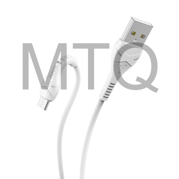 HOCO X37 Cool power charging data cable for Micro USB 1M, 2.4А, white