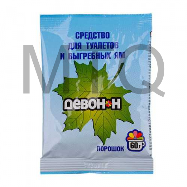 Биотуалет ЭКУМ Порошок Девон Н 60 г. (для биотуалетов, выгребных ям, удаления запахов и загрязнений)