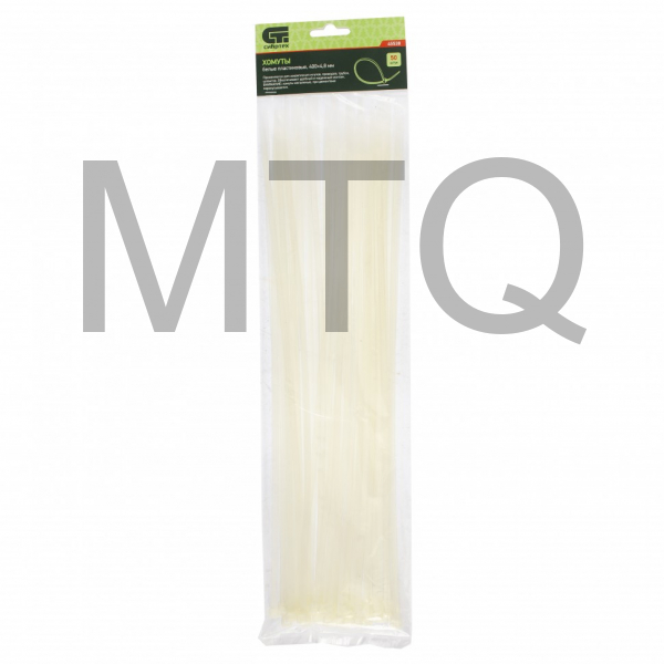 Хомуты, 400 x 4,8 мм, пластиковые, белые, 50 шт Сибртех