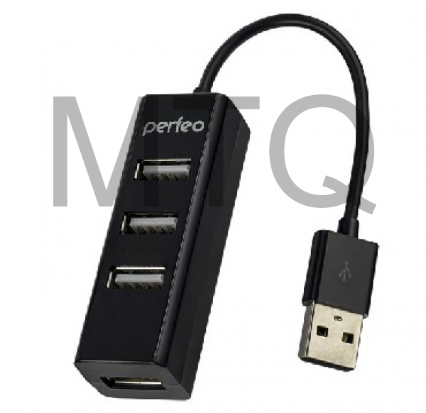 USB хаб PERFEO USB HUB 4 PORT PF HYD 6010H BLACK черный
