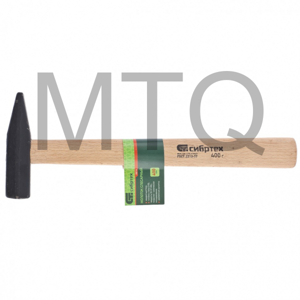 Молоток слесарный, 400 г, квадратный боек, деревянная рукоятка Сибртех