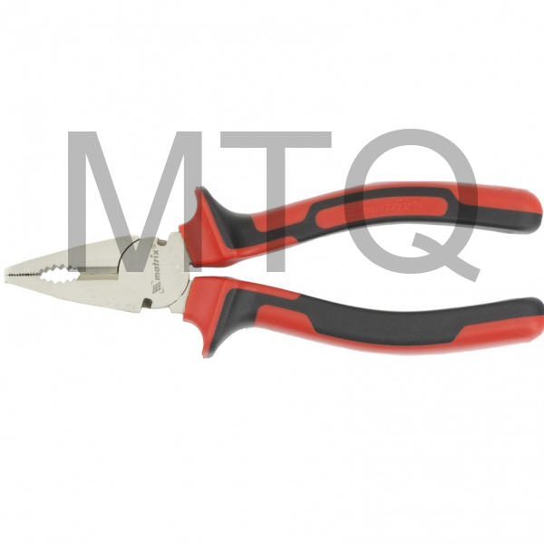 Плоскогубцы Nickel, 180 мм, никелированные, двухкомпонентные рукоятки Matrix